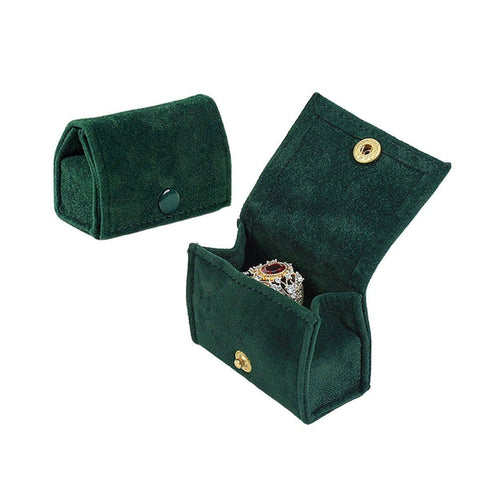 Portable Mini Jewellery Ring Boxes Set of 5 Travel Storage Case - Dark Green
