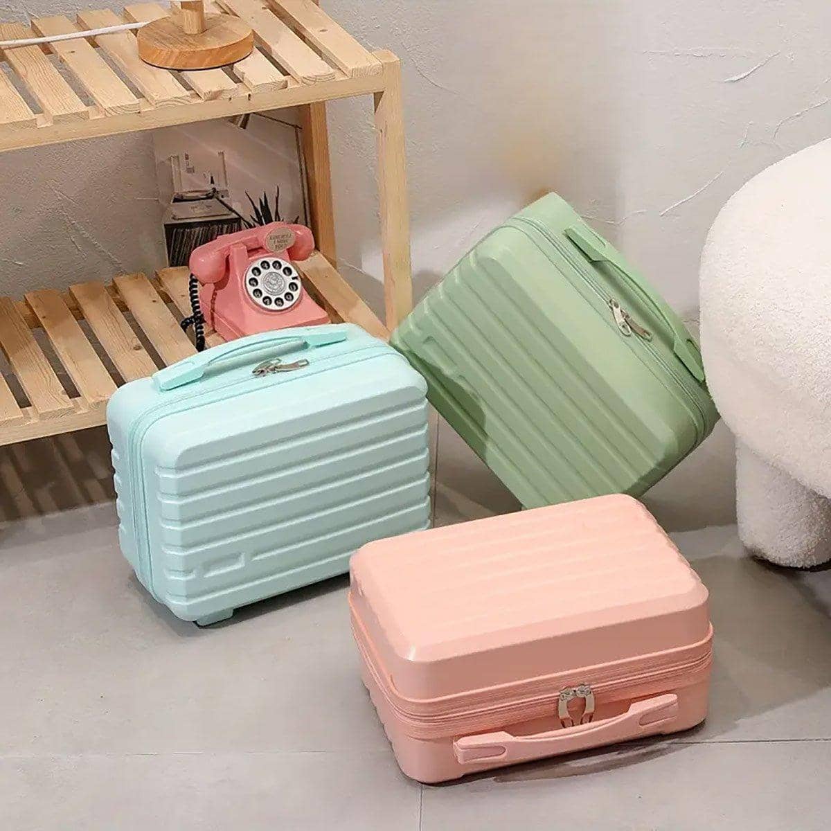 Portable Mini Suitcase Storage Box for Makeup and Travel - Black - view 5
