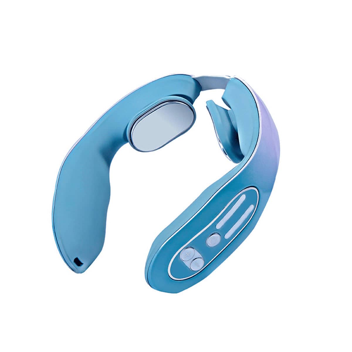 Portable Neck Massager with Heat and Pulse Modes - Blue, Upgraded Version