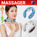 Portable Neck Massager with Heat and Pulse Modes - Blue, Upgraded Version - view 2