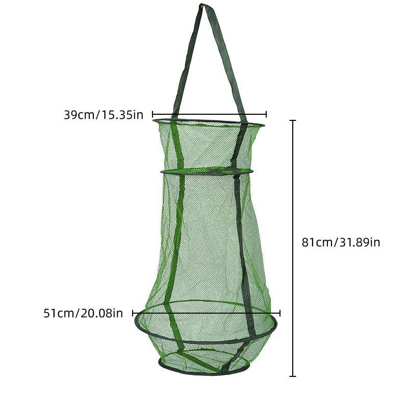 Portable Nylon Mesh Fishing Net Basket for Fish and Crabs - view 3