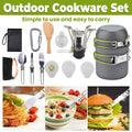 Portable Outdoor Camping Cookware Set with Stove for Hiking, Picnics and Travel