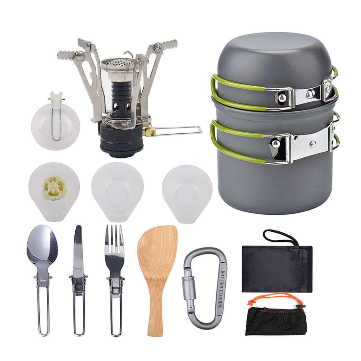 Portable Outdoor Camping Cookware Set with Stove for Hiking, Picnics and Travel - view 2
