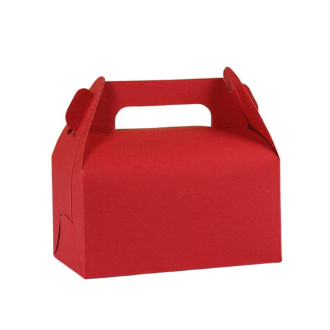 Portable Pastry Boxes with Handle, Pack of 50 - Red, Medium (8.2 x 16.2 x 10.2cm)