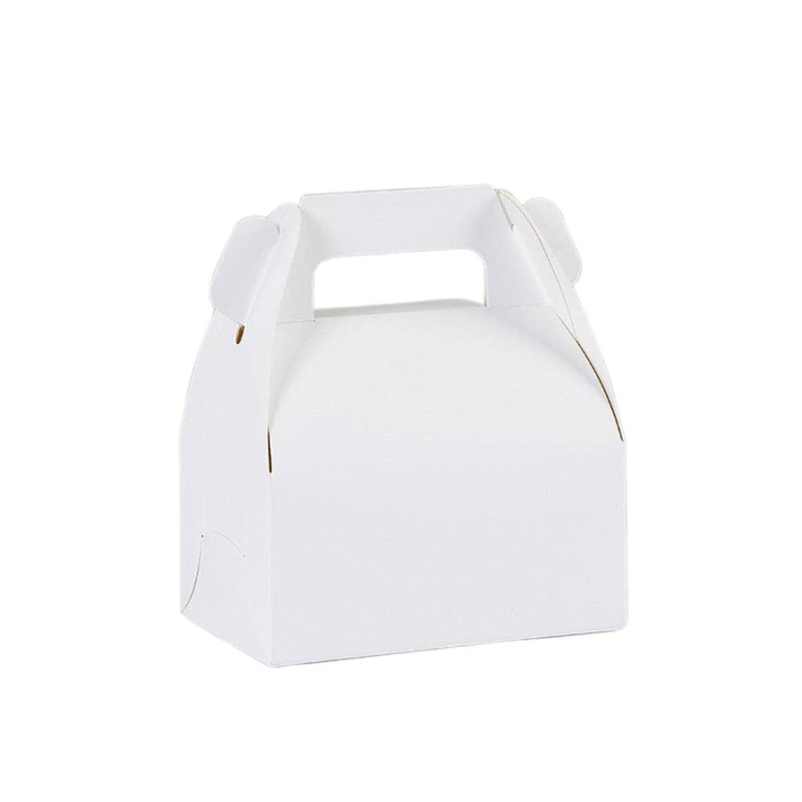 Portable Pastry Boxes with Handle, Pack of 50 - White, Small (6 x 12 x 10cm)