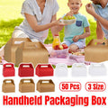 Portable Pastry Boxes with Handle, Pack of 50 - White, Small (6 x 12 x 10cm) - view 2
