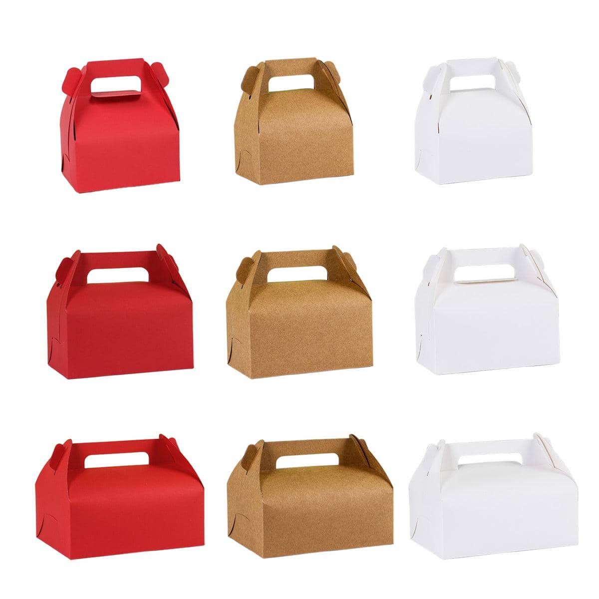 Portable Pastry Boxes with Handle, Pack of 50 - White, Small (6 x 12 x 10cm) - view 3