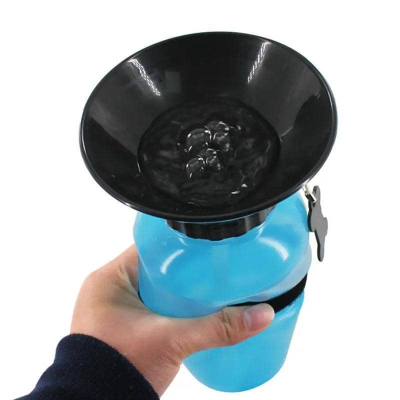Portable Pet Water Bottle with Bowl, 500ml - Pink - view 4