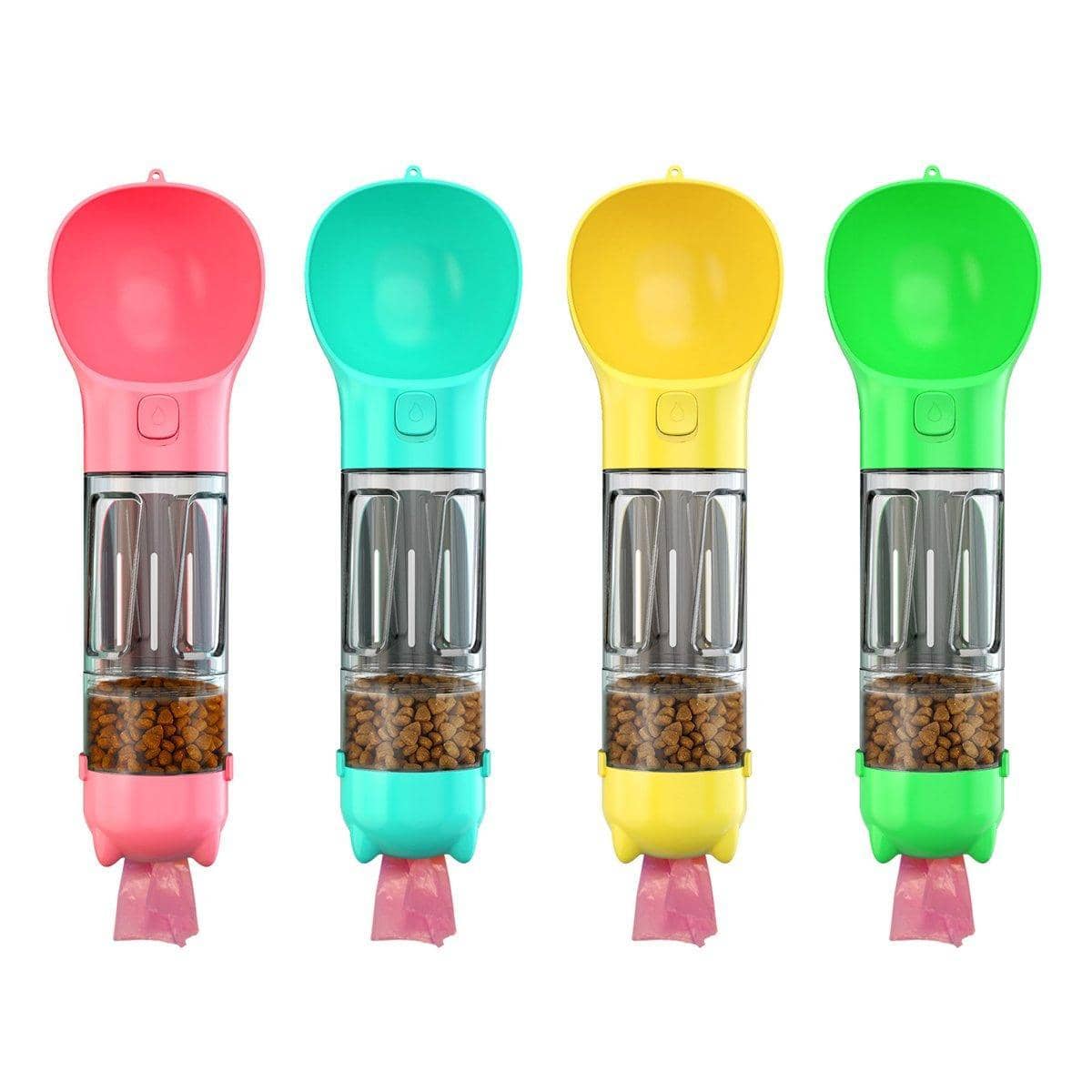 Portable Pet Water Bottle, Dog Travel Bowl and Poop Bag Dispenser - Green - view 3