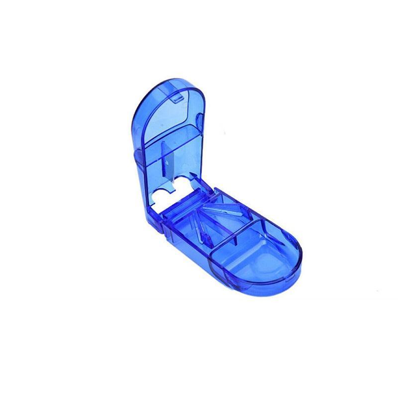 Portable Pill Cutter and Tablet Splitter Storage Box - Blue
