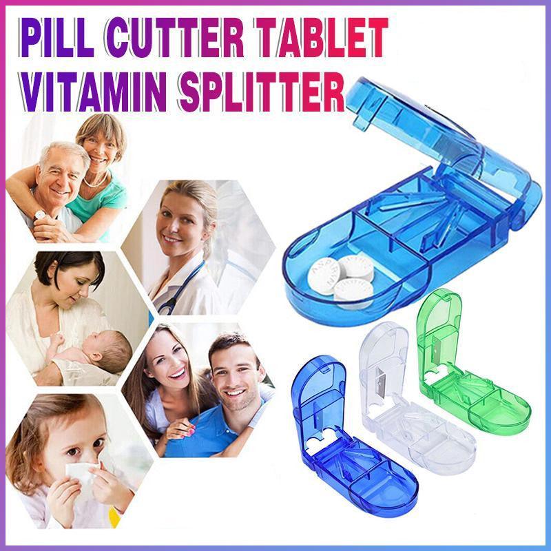 Portable Pill Cutter and Tablet Splitter Storage Box - Blue - view 2