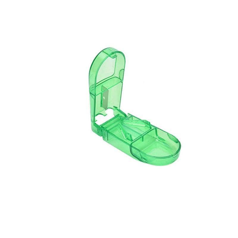 Portable Pill Cutter and Tablet Splitter Storage Box - Green