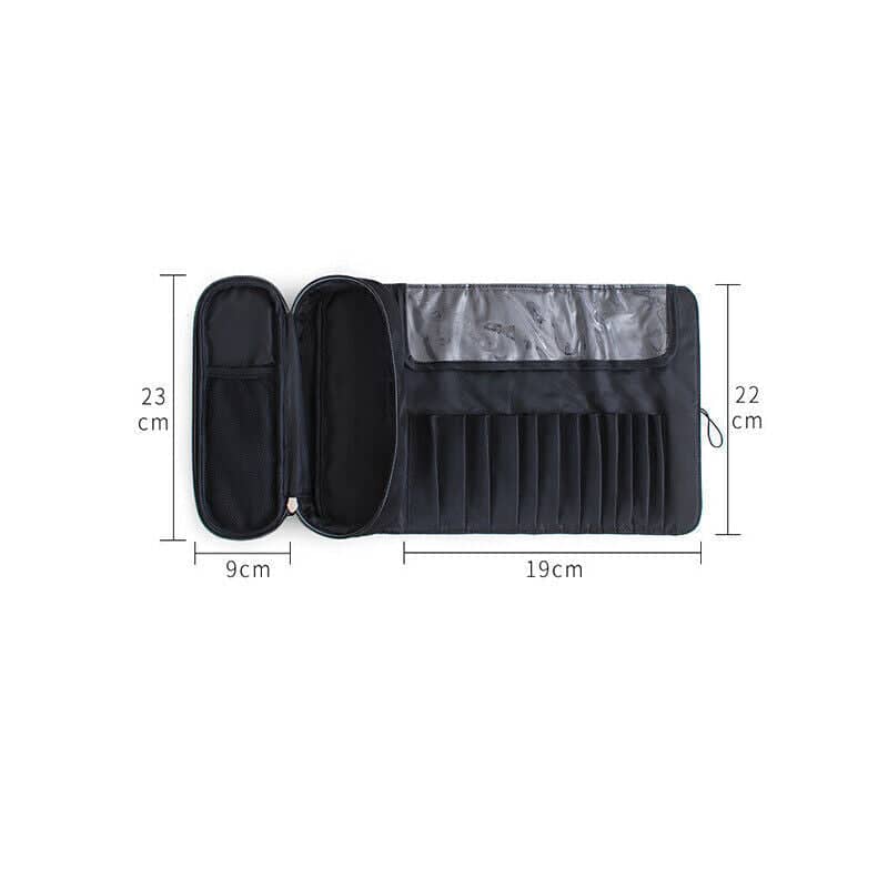 Portable Roll-Up Makeup Brush Bag, Cosmetic Organiser Pouch for Travel - view 3