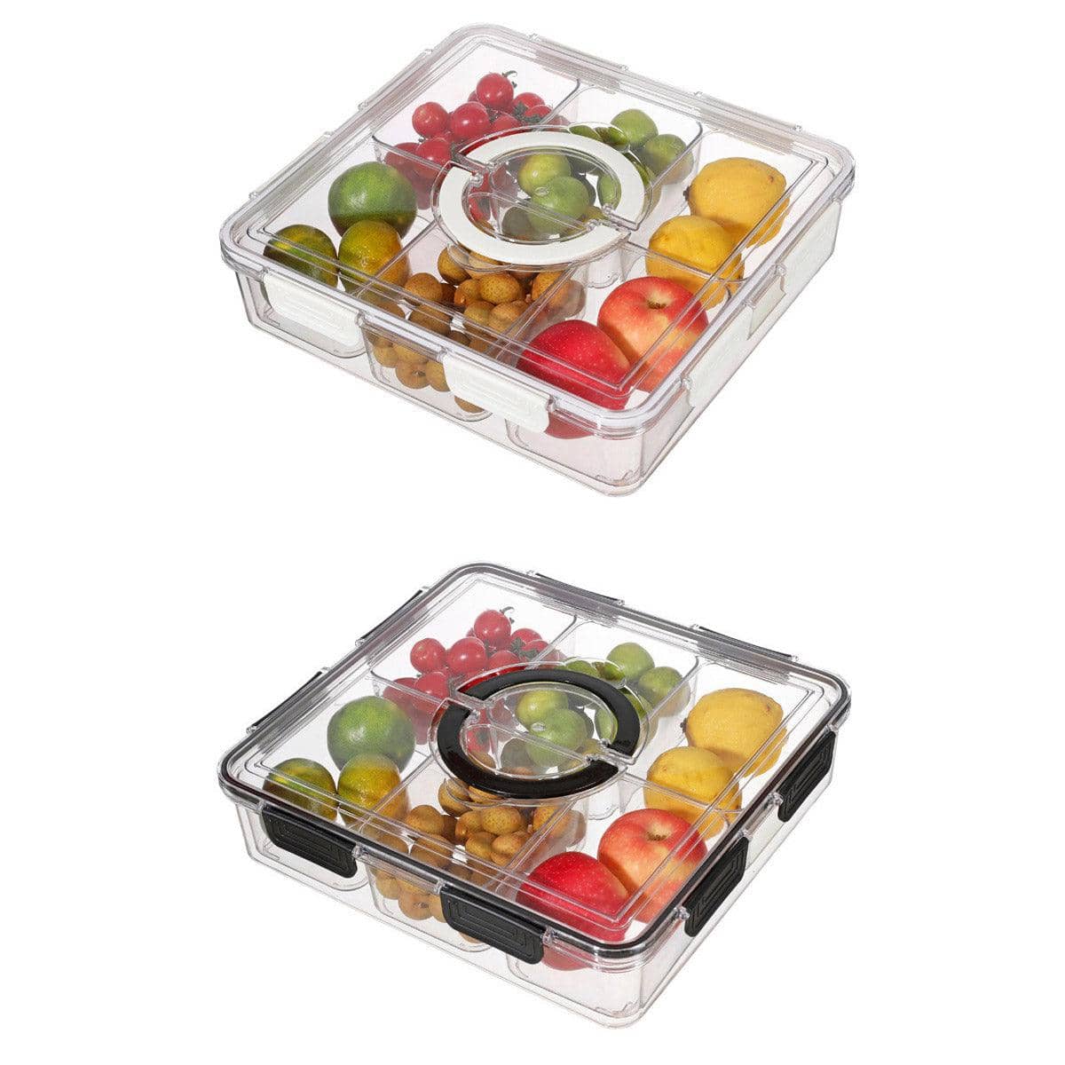 Portable Sealed Fridge Storage Box with 6 Compartments - White - view 3