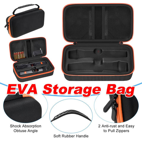 Portable Shockproof EVA Microphone Storage Case with Dividers - Black and Orange