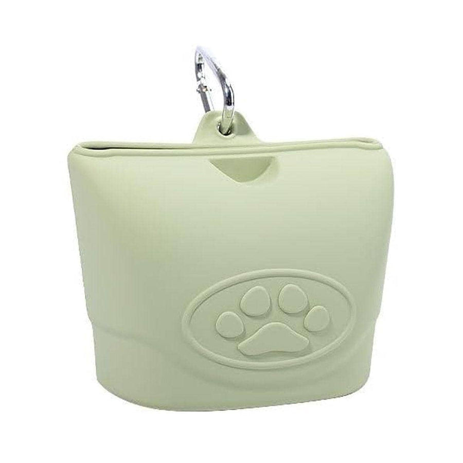 Portable Silicone Dog Treat Pouch for Walks and Travel - Light Green