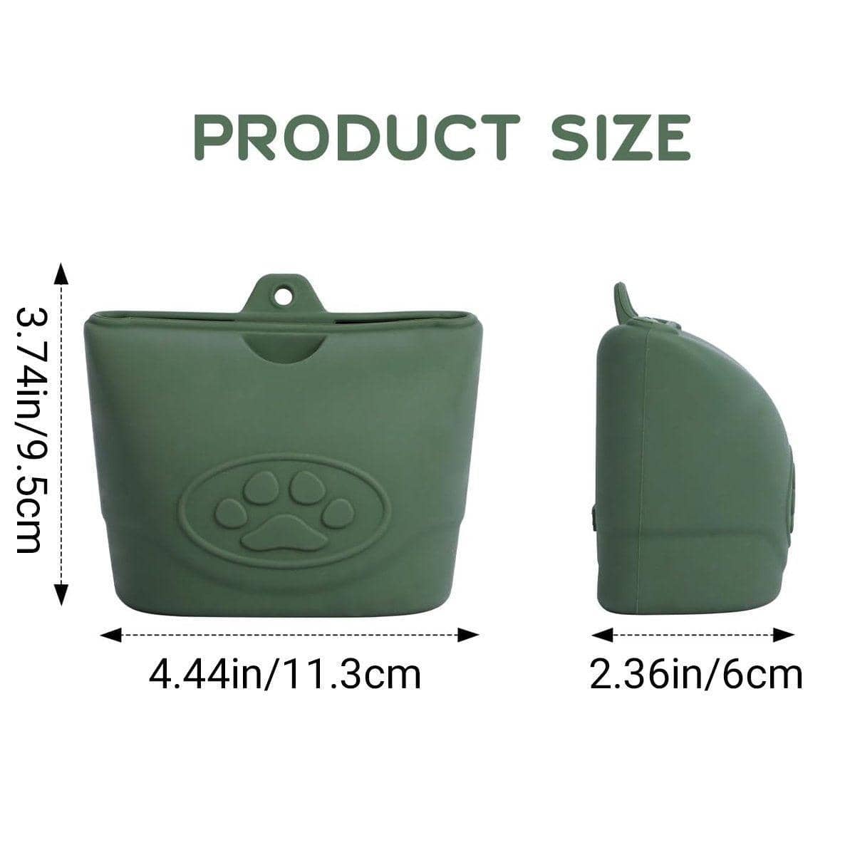 Portable Silicone Dog Treat Pouch for Walks and Travel - Light Green - view 4