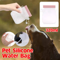 Portable Silicone Pet Water Bottle, Pink, 320ml