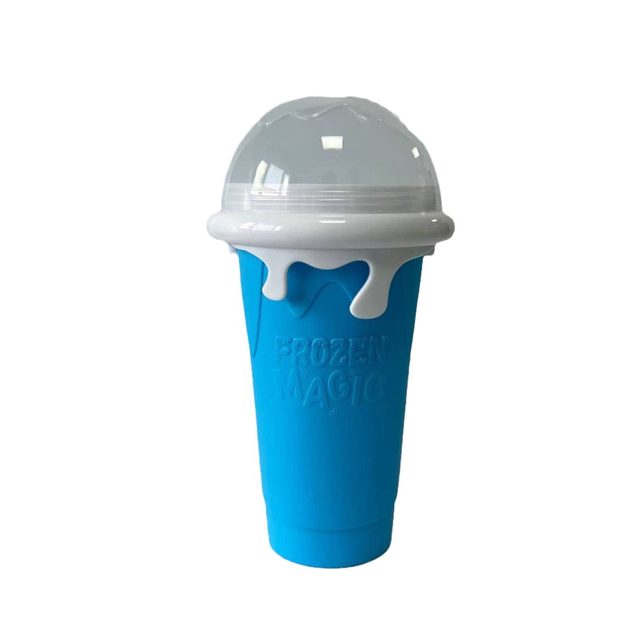Portable Silicone Smoothie Cup 330ml Leak-Proof Reusable - Blue