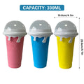 Portable Silicone Smoothie Cup 330ml Leak-Proof Reusable - Blue - view 4
