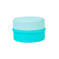 Portable Silicone Travel Storage Box with 4 Compartments and Spoon - Aqua Blue