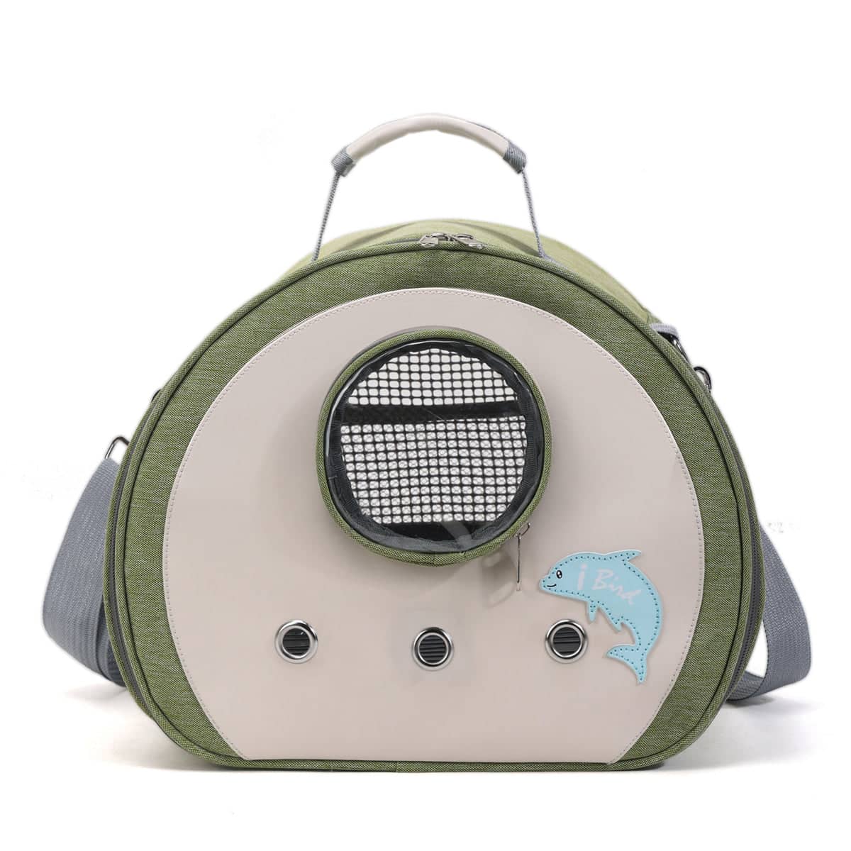 Portable Small Pet Carrier Bag with Bubble Window for Travel and Vet Visits - Green