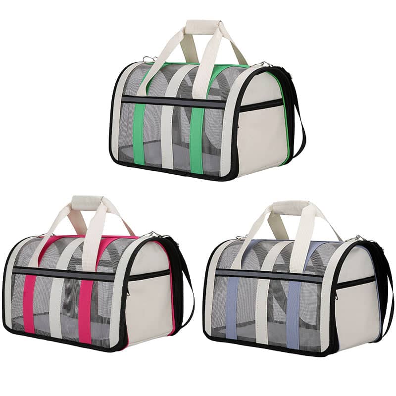 Portable Soft Sided Pet Carrier Bag for Cats and Small Dogs - Rose Red - view 3
