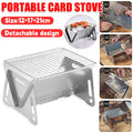 Portable Stainless Steel Camping BBQ Grill, Foldable Mini Charcoal Stove