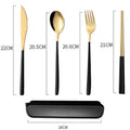 Portable Stainless Steel Cutlery Set with Chopsticks, 6 Piece - Silver and Green - view 3