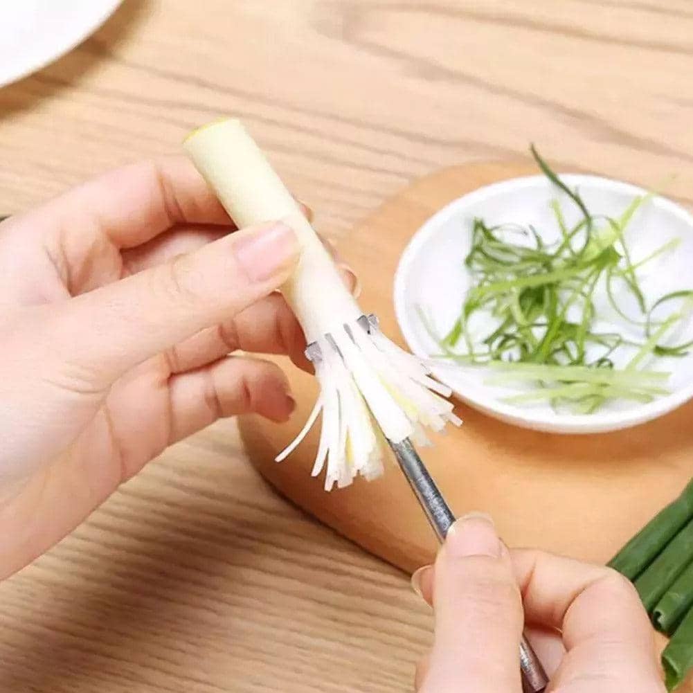 Portable Stainless Steel Scallion Cutter with 10 Circular Blades - view 5