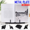 Portable Steel Book Stand with 7 Tilt Angles for Reading and Desk Use