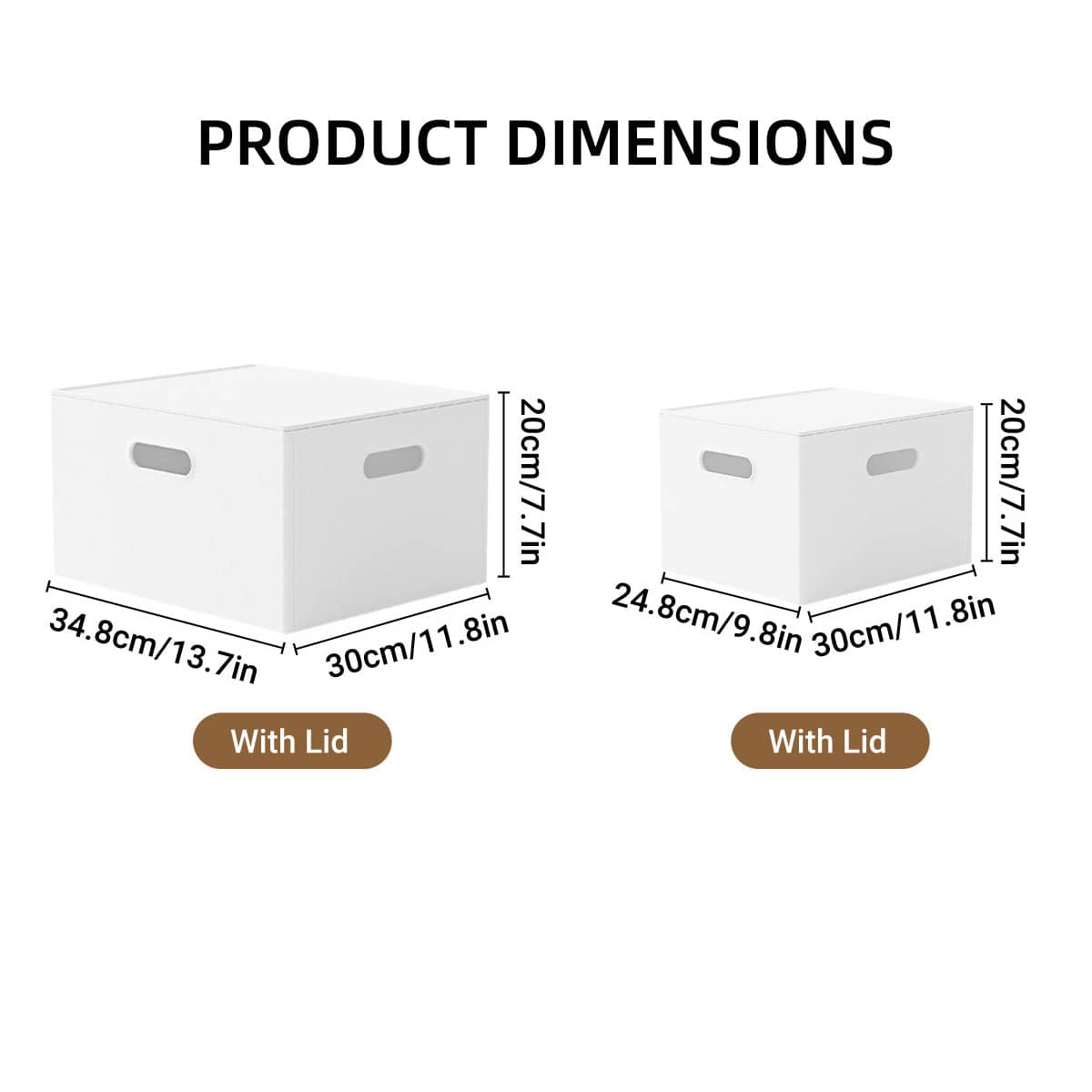 Portable Storage Box with Lid, White - Size L, 34.8 x 30 x 20 cm - view 4