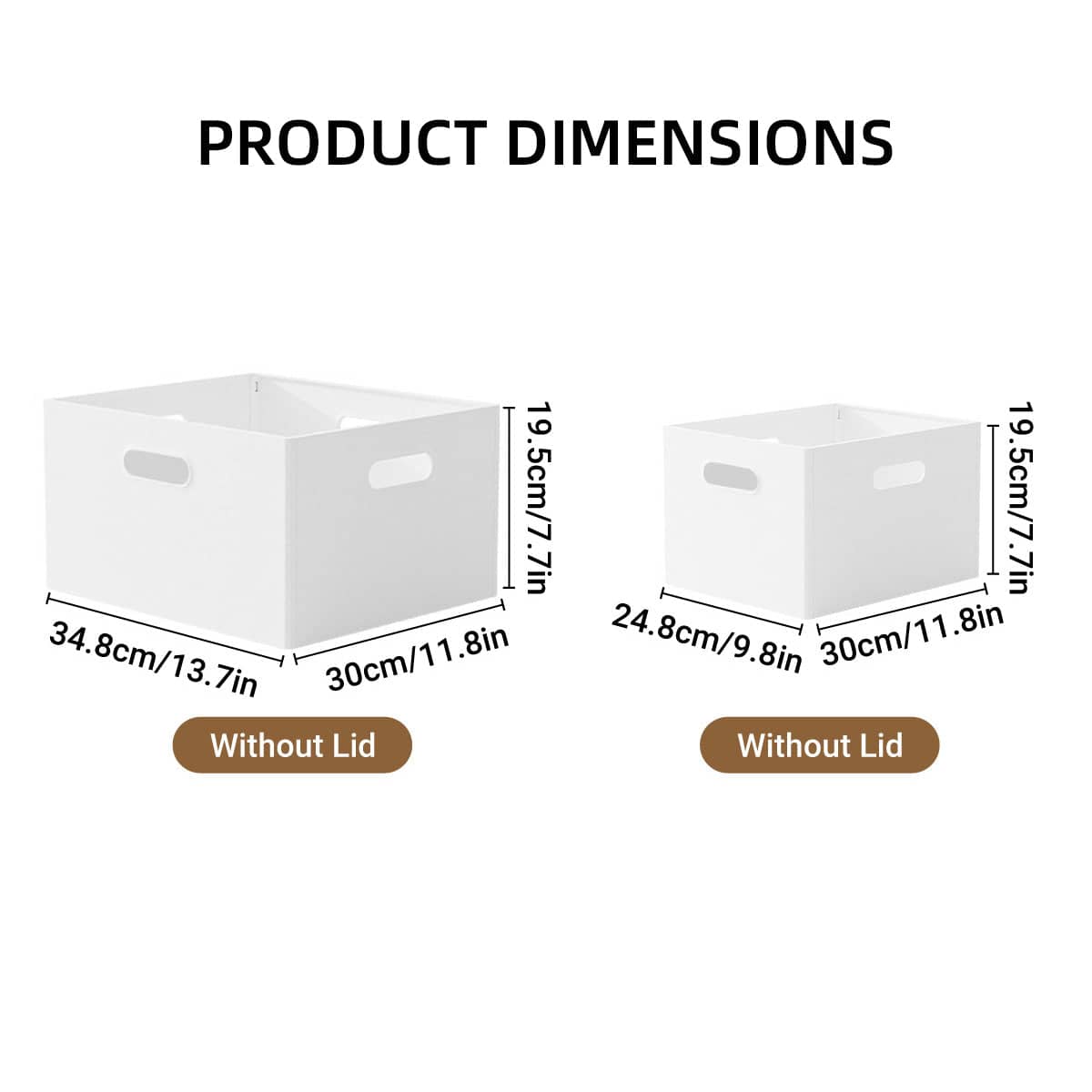 Portable Storage Box White without Lid for Home Use - M, 30 x 24.8 x 19.5 cm - view 4