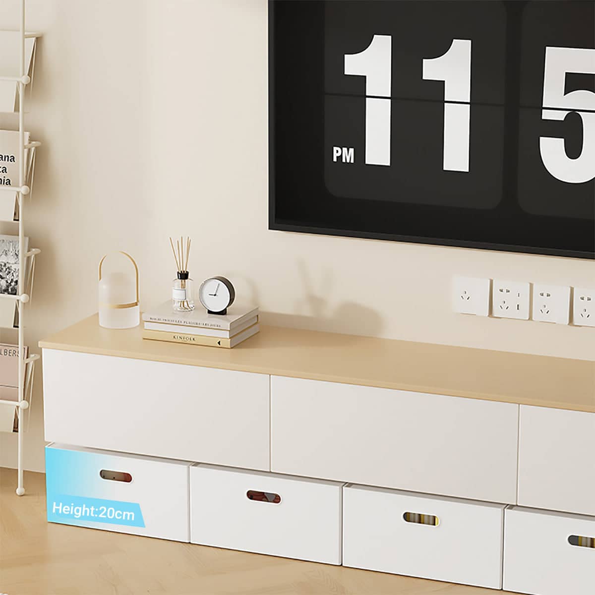 Portable Storage Box White without Lid for Home Use - M, 30 x 24.8 x 19.5 cm - view 5