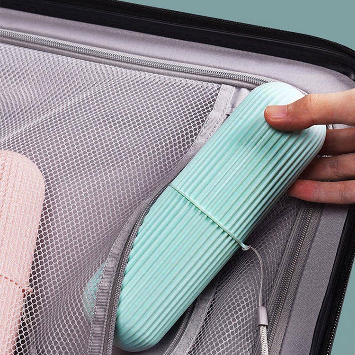 Portable Toothbrush and Toothpaste Travel Case - Grey - view 4