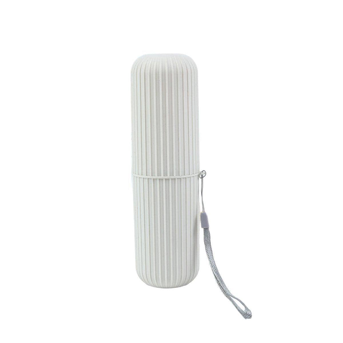 Portable Toothbrush and Toothpaste Travel Case - White