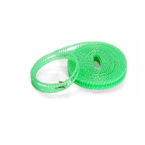 Portable Travel Clothes Line - Green, 5 m Non-Slip Laundry Rope