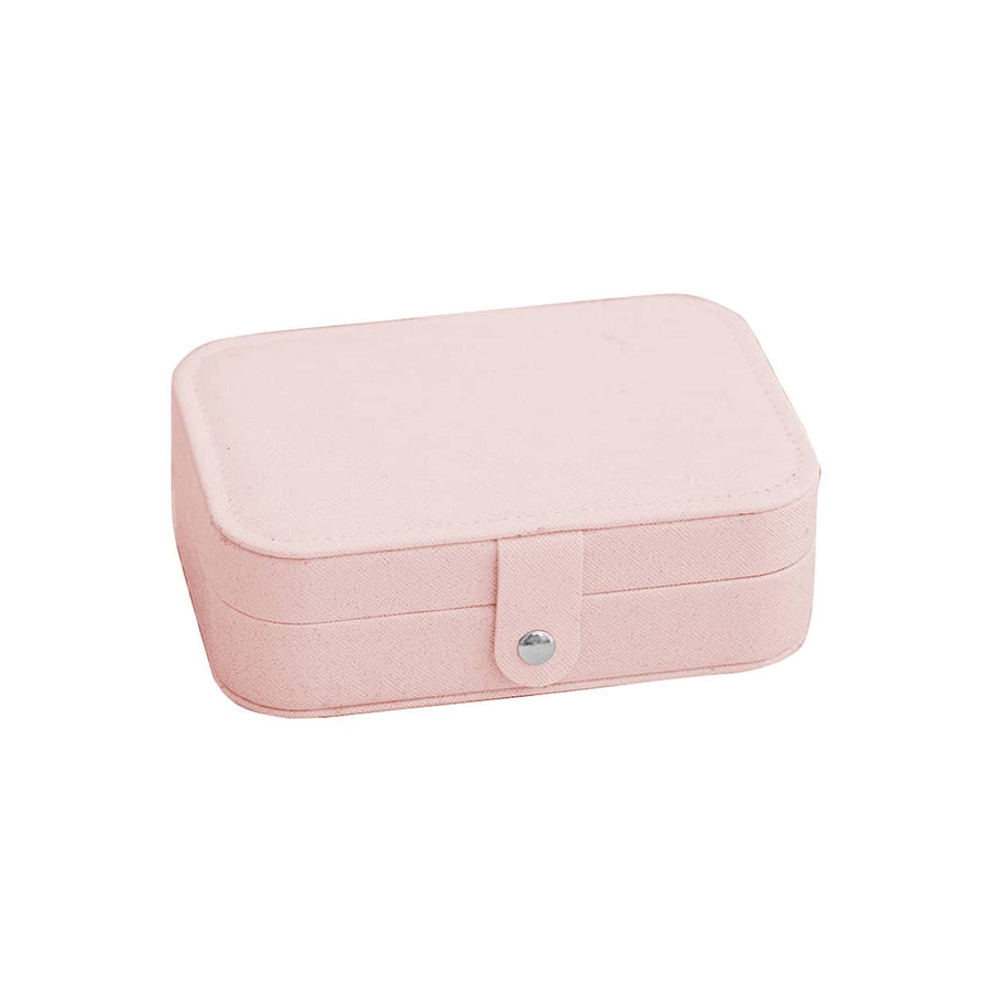 Portable Travel Jewellery Box with Compartments, 16 x 11.5 x 5 cm - Pink