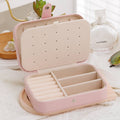 Portable Travel Jewellery Box with Compartments, 16 x 11.5 x 5 cm - Pink - view 5