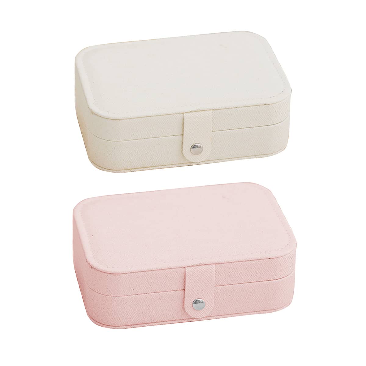 Portable Travel Jewellery Box with Compartments, 16 x 11.5 x 5 cm - White - view 3
