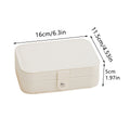 Portable Travel Jewellery Box with Compartments, 16 x 11.5 x 5 cm - White - view 4