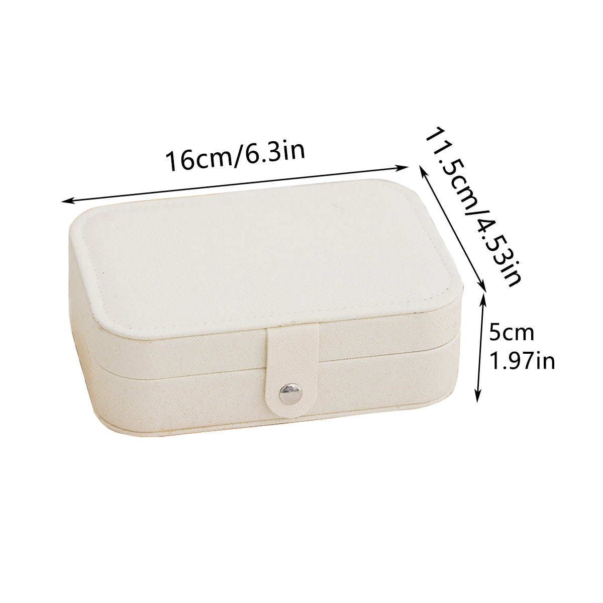 Portable Travel Jewellery Box with Compartments, 16 x 11.5 x 5 cm - White - view 4