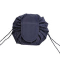 Portable Travel Makeup Bag Drawstring Cosmetic Pouch Organiser - Navy