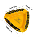 Portable Triangle Ceramic Cigar Ashtray for 3 Cigars, Yellow and Black - view 3