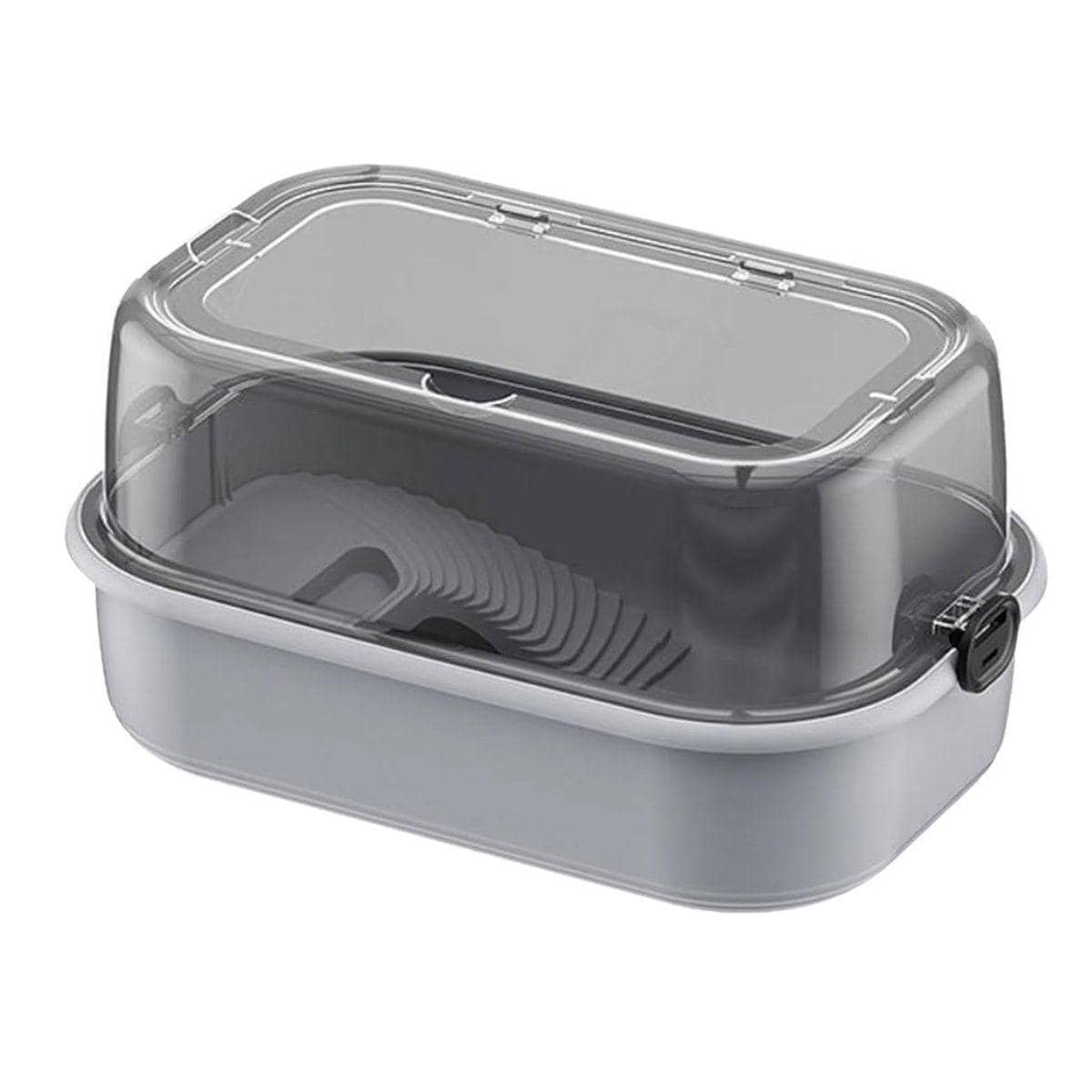 Portable Turtle Tank Breeding Box with Clear Cover - Grey