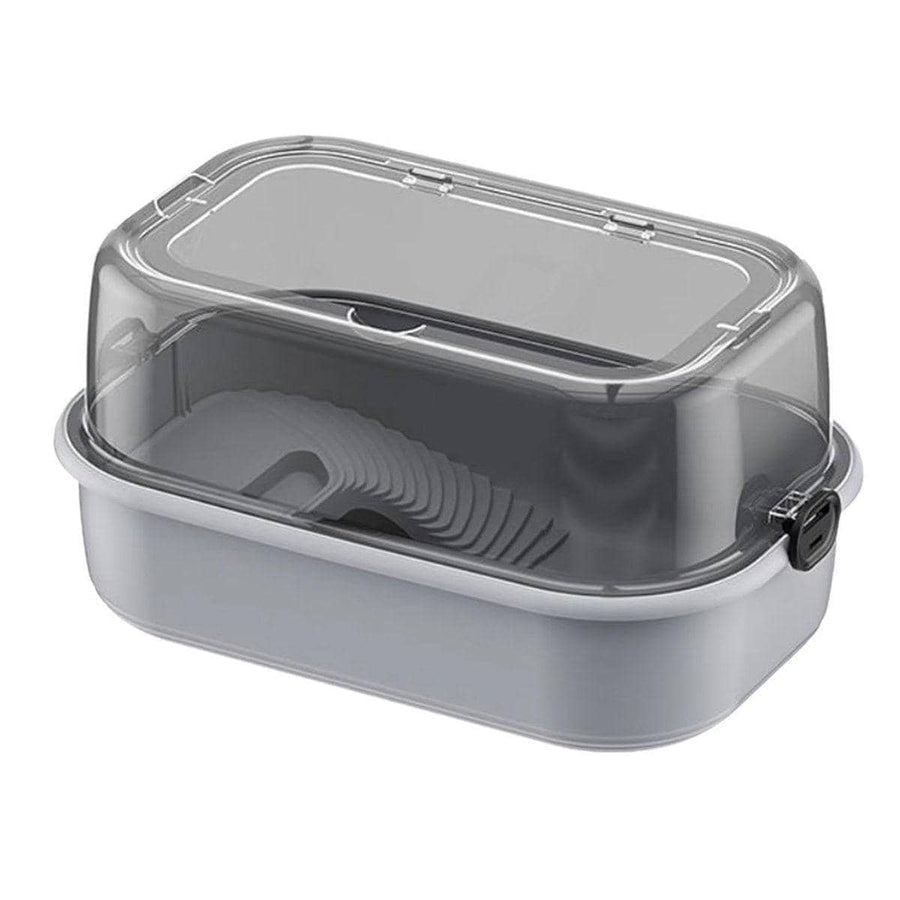 Portable Turtle Tank Breeding Box with Clear Cover - Grey