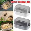 Portable Turtle Tank Breeding Box with Clear Cover - Grey - view 2