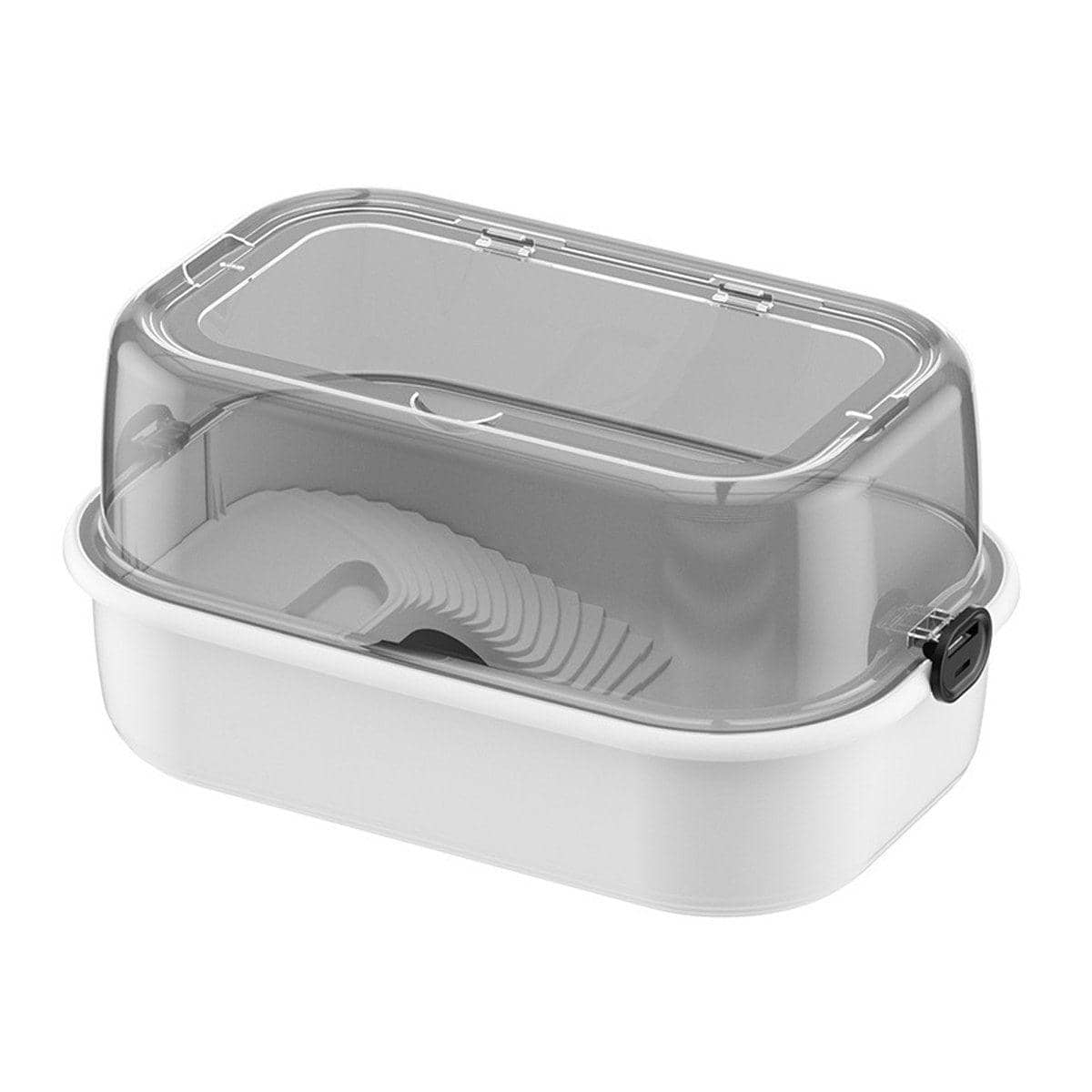 Portable Turtle Tank Breeding Box with Clear Cover - White