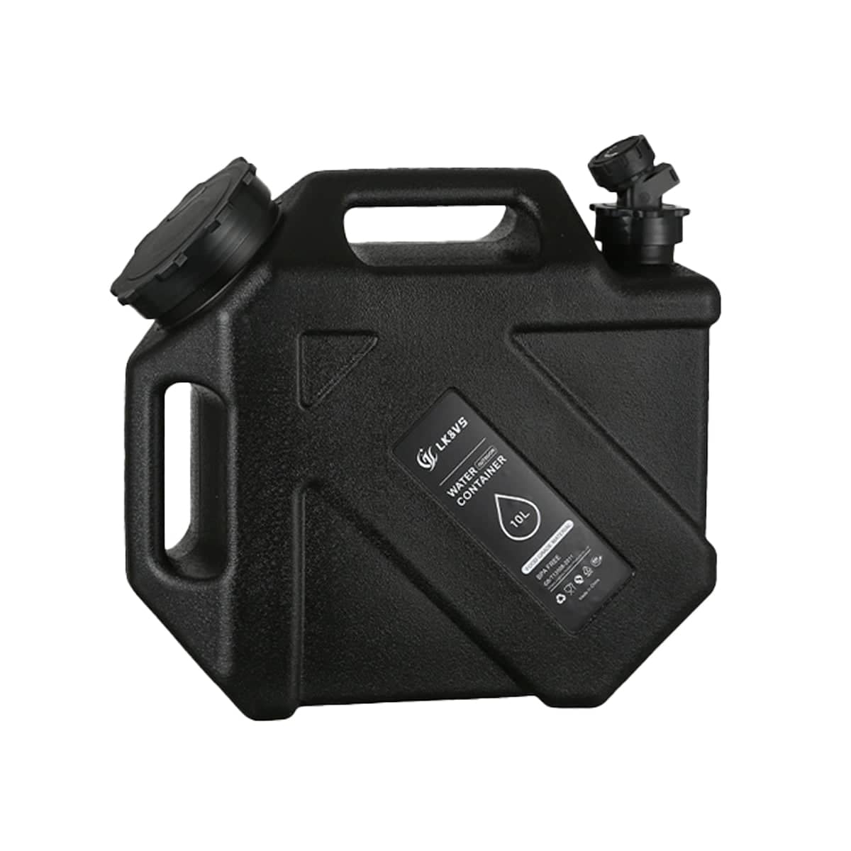 Portable Water Container with Tap, 10 L - Black