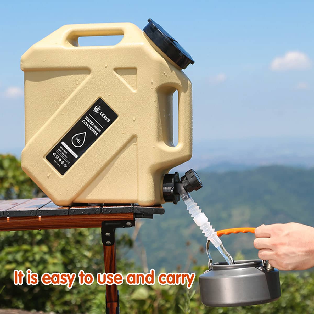 Portable Water Container with Tap, 10 L - Black - view 5